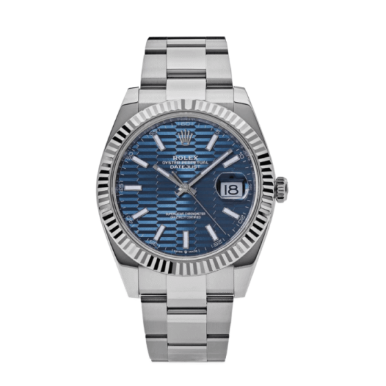 Date just fluted motif blue dial oyster 41mm