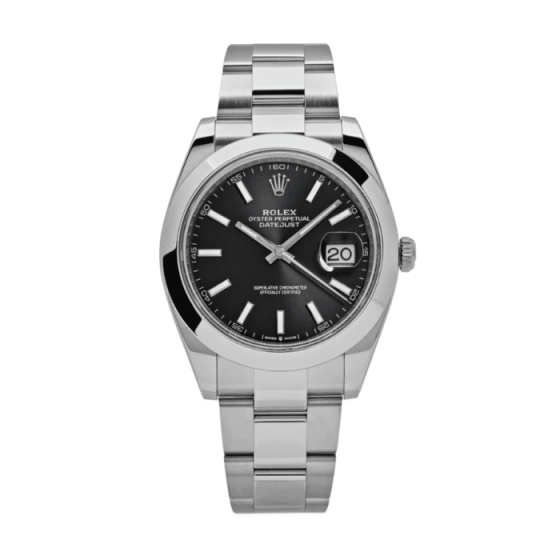 Date just steel black oyster dial 41mm