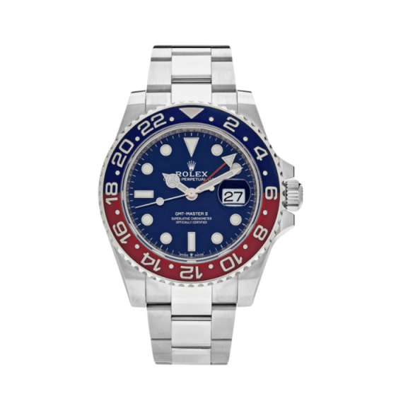 Gmt-master ii white gold blue dial 40mm