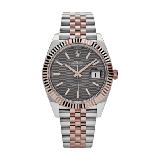 Date just rose gold fluted motif dial 41mm