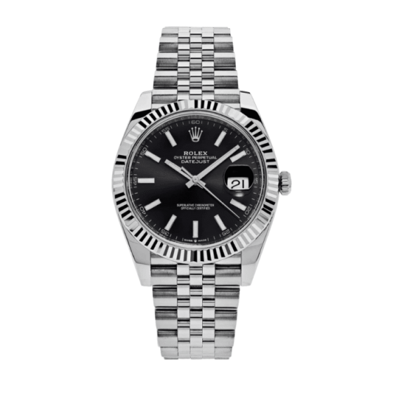 Date just steel black dial 41mm