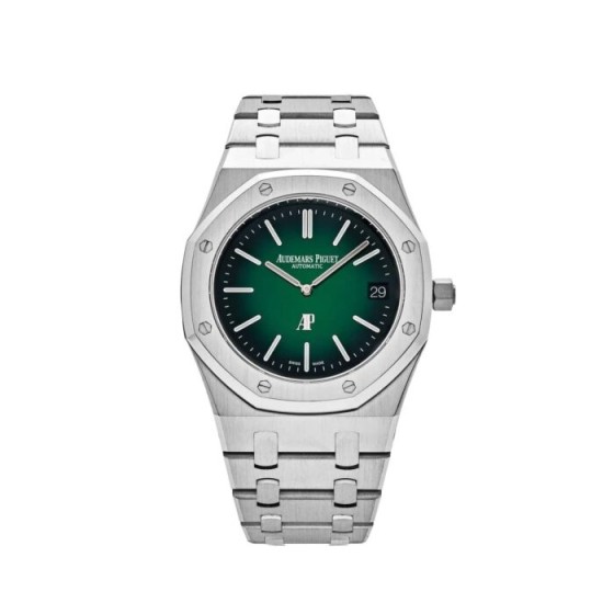 Royal Oak 15202PT.OO.1240PT.01 ‘Jumbo’ Extra-Thin Platinum Green Dial (2021)
