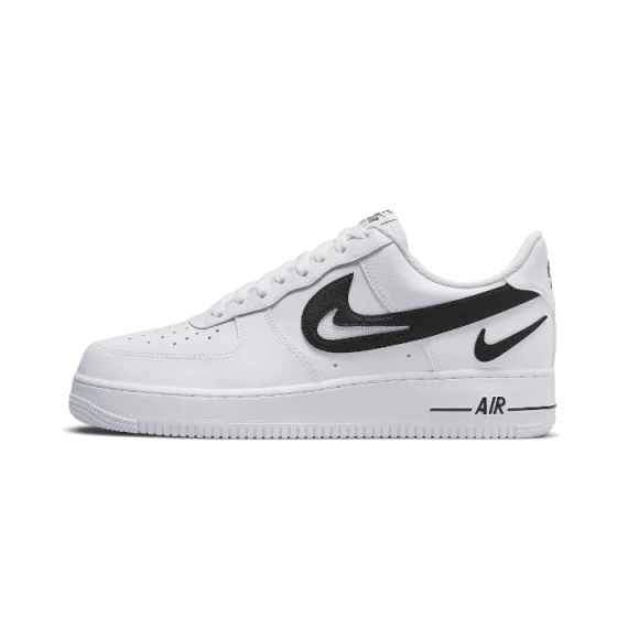 07 FM Cut Out Swoosh White Black