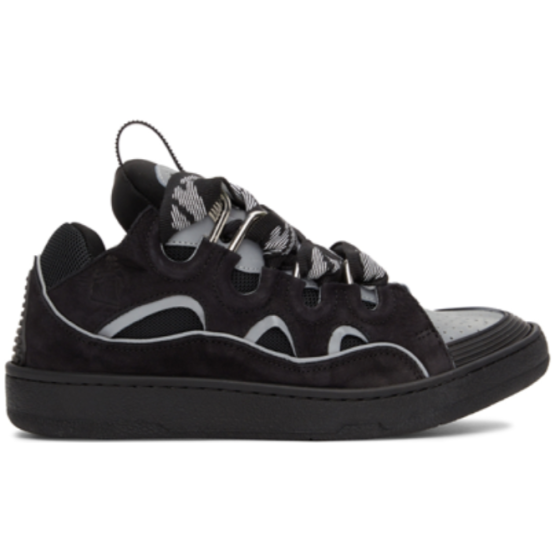 Curb Trainers Black Leather
