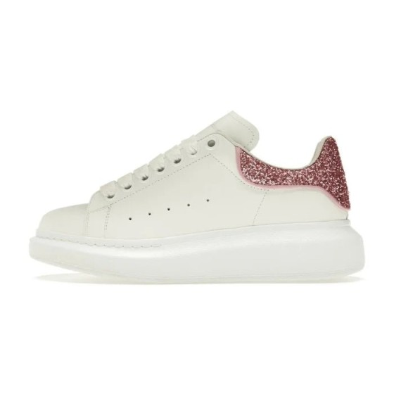 Oversize Bianco Bianco Rosa Glitter